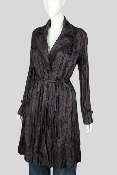 Specchio Pleats Plissé Lightweight Coat