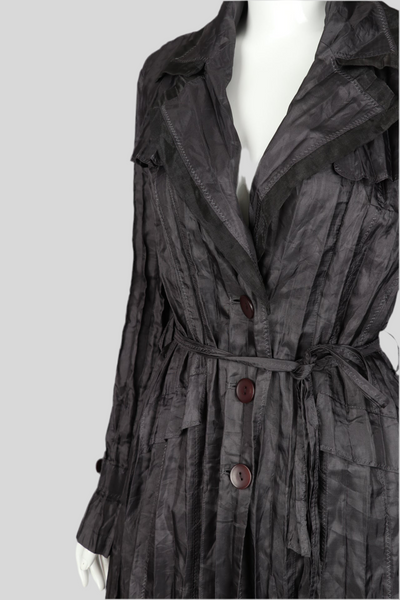 Specchio Pleats Plissé Lightweight Coat