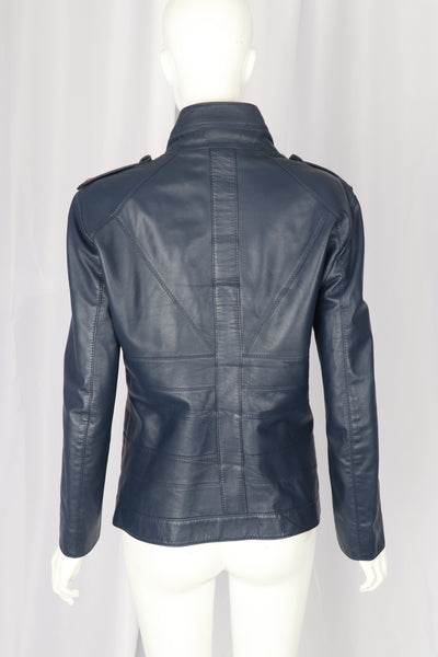 Versace Blue Leather Jacket