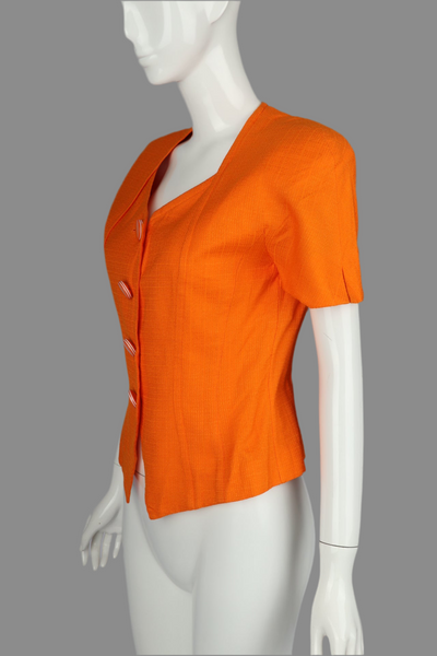 Christian Dior Orange Short-Sleeved Jacket