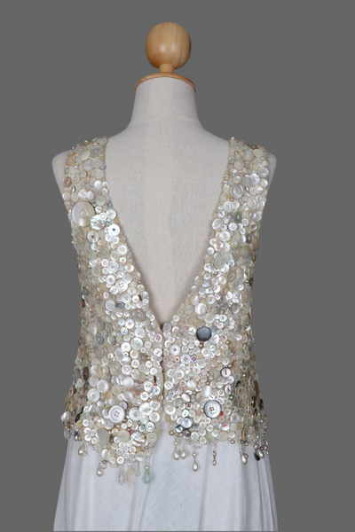 Hand-Crafted Button-Covered Top