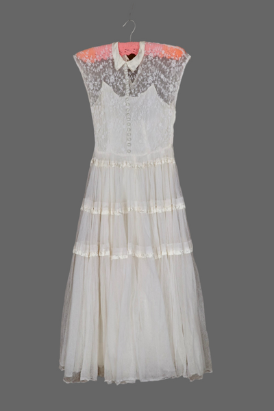 Vintage Cotton Tulle Collared Dress