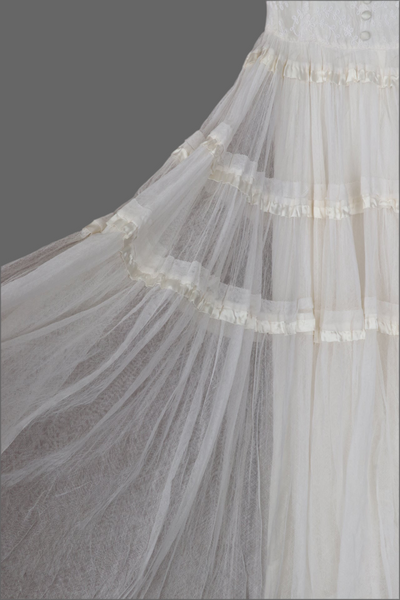 Vintage Cotton Tulle Collared Dress