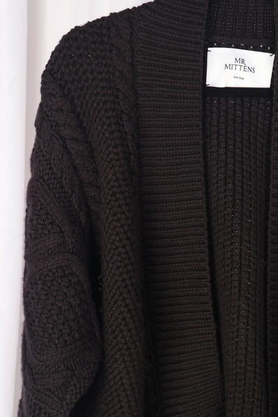 Mr Mittens Chunky Black Cable Knit