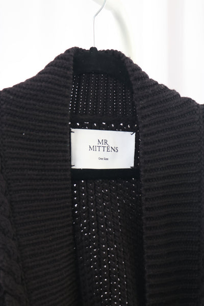 Mr Mittens Chunky Black Cable Knit