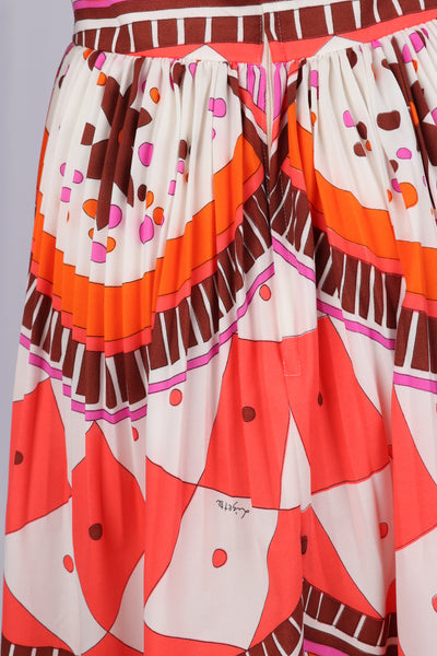 1970s Printed Halter Maxi Dress