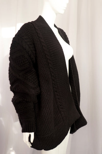 Mr Mittens Chunky Black Cable Knit