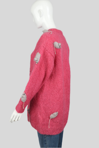 Vintage Cat & Mouse Mohair Jumper