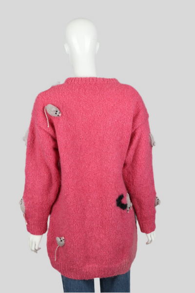 Vintage Cat & Mouse Mohair Jumper