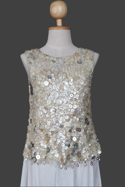 Hand-Crafted Button-Covered Top