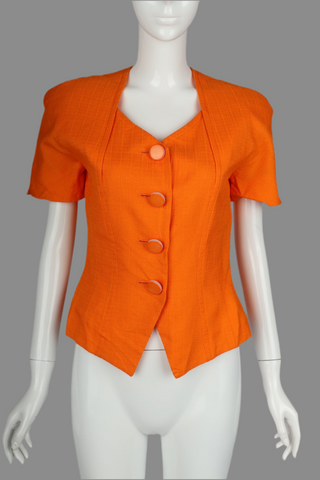 Christian Dior Orange Short-Sleeved Jacket