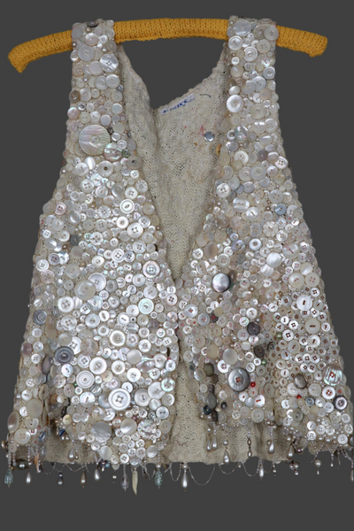 Hand-Crafted Button-Covered Top