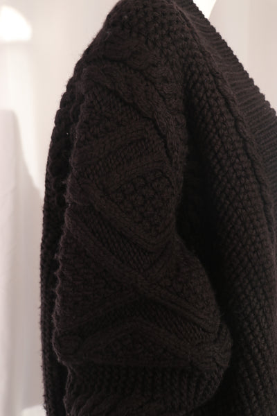 Mr Mittens Chunky Black Cable Knit