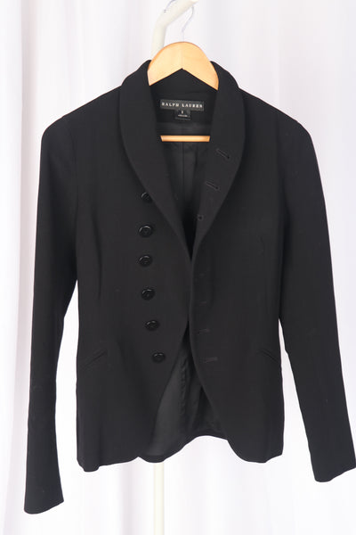 Ralph Lauren Black Label Asymmetric High-Neck Blazer