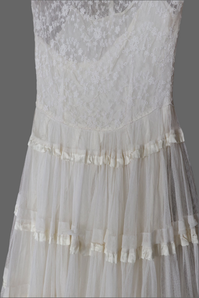Vintage Cotton Tulle Collared Dress