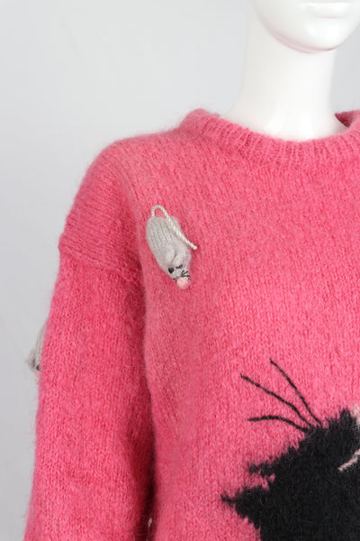 Vintage Cat & Mouse Mohair Jumper