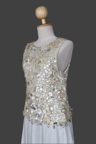Hand-Crafted Button-Covered Top