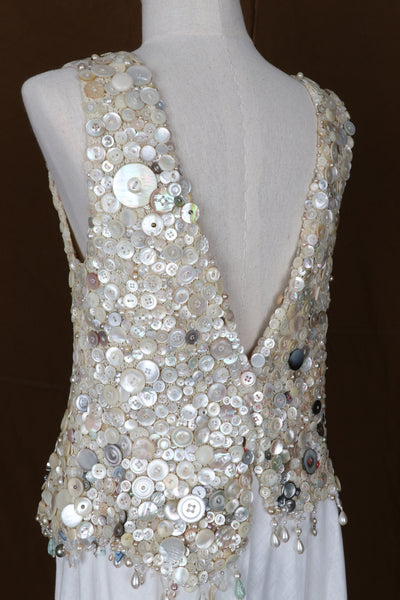 Hand-Crafted Button-Covered Top