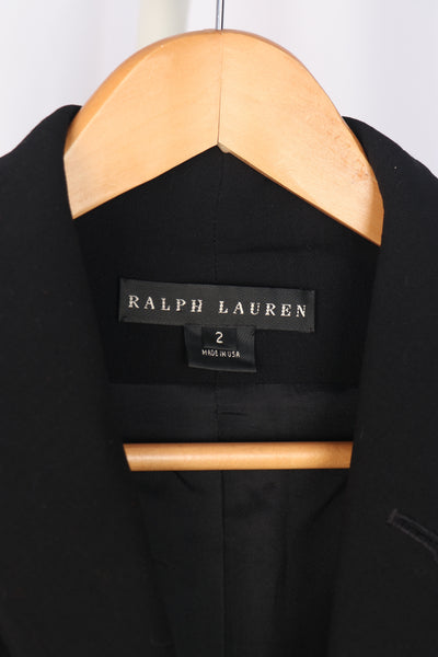 Ralph Lauren Black Label Asymmetric High-Neck Blazer