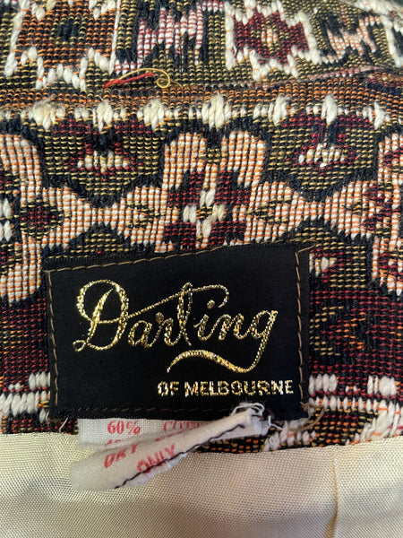 Vintage Tapestry Fabric Cropped Jacket