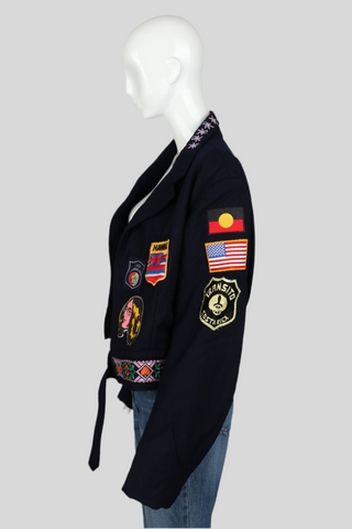 Vintage Military Jacket with Patches