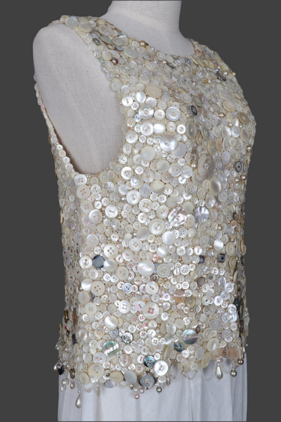 Hand-Crafted Button-Covered Top