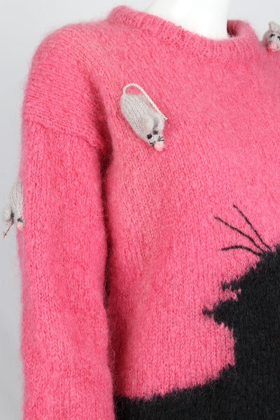 Vintage Cat & Mouse Mohair Jumper