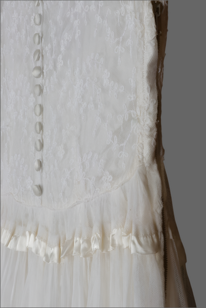 Vintage Cotton Tulle Collared Dress