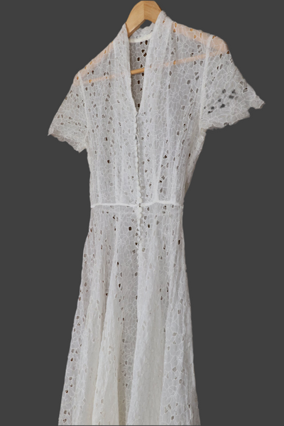1950s Cotton Organdy Dress