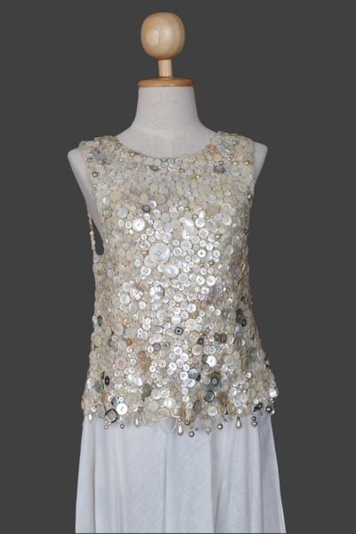 Hand-Crafted Button-Covered Top