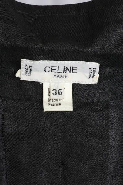 CELINE Black Linen Wrap-Around Jacket