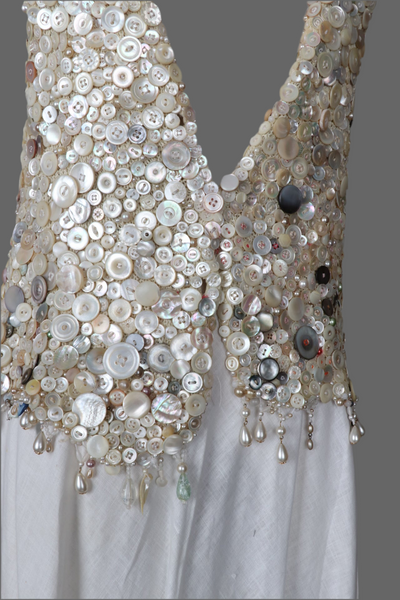 Hand-Crafted Button-Covered Top