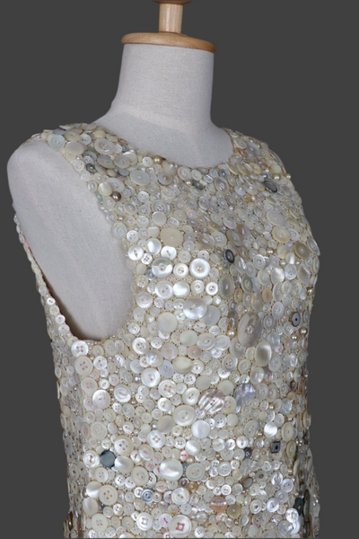 Hand-Crafted Button-Covered Top