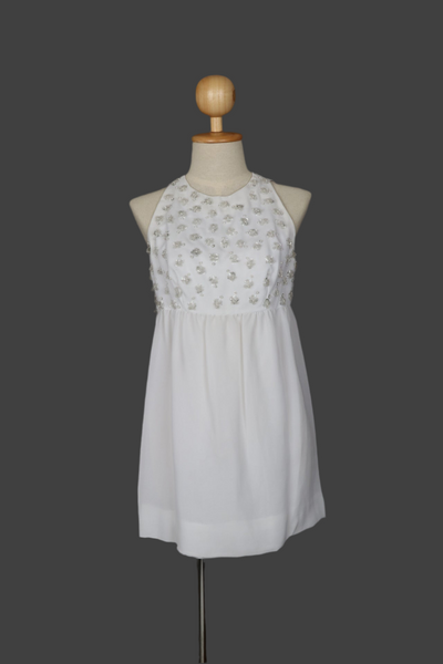 Vintage Mini Dress with Beaded Bodice