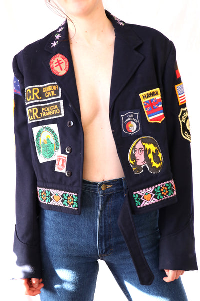 Vintage Military Jacket with Patches