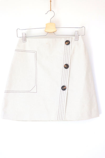 Diagonal Button Skirt TWL325