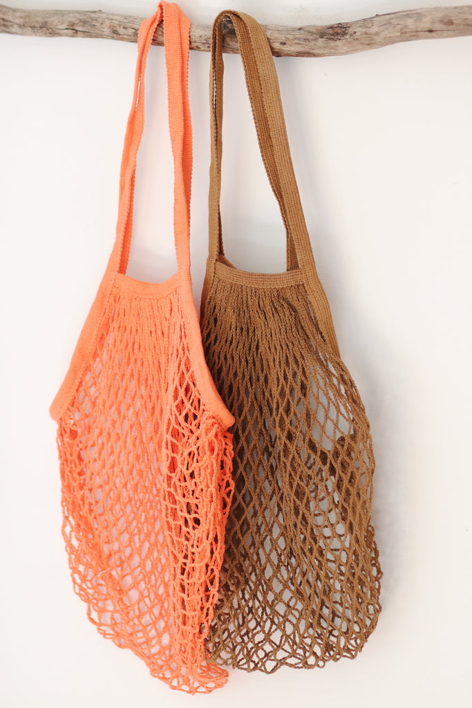 String Bag (Orange & Brown)